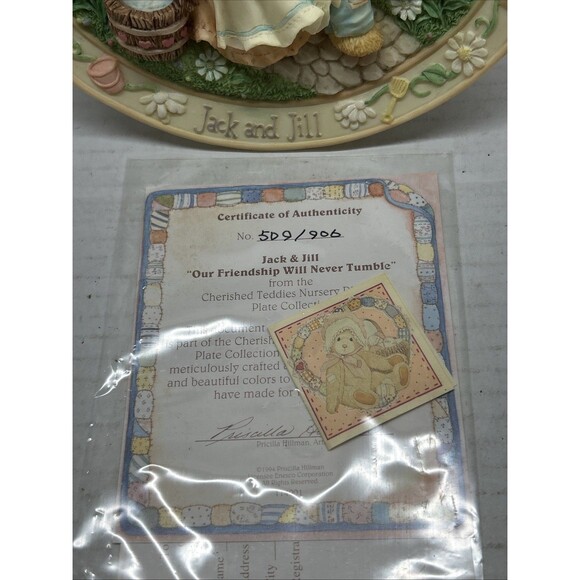 Cherished Teddies Jack And Jill Nursery Rhyme 3D Plate #114901-1994 - Picture 3 of 9
